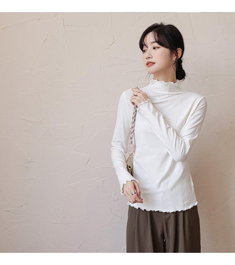 Adalyn Half Turtleneck Bottoming Spring Long Sleeved Tops - Vestir en Moda