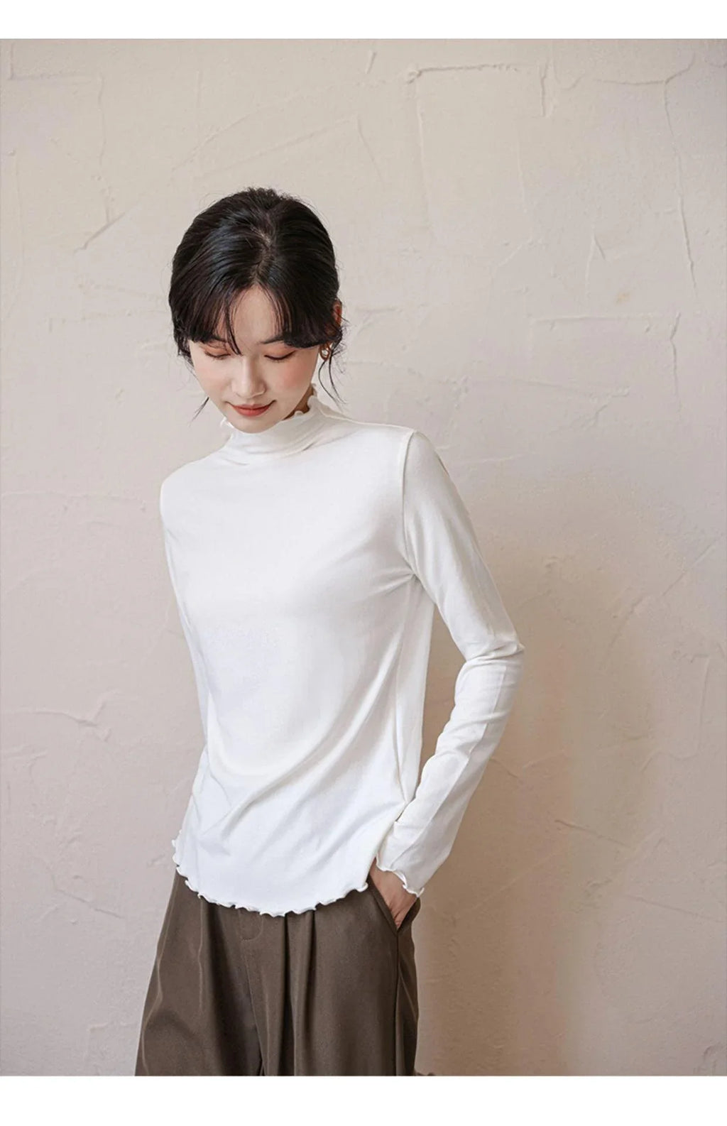 Adalyn Half Turtleneck Bottoming Spring Long Sleeved Tops - Vestir en Moda