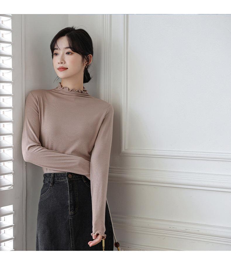 Adalyn Half Turtleneck Bottoming Spring Long Sleeved Tops - Vestir en Moda