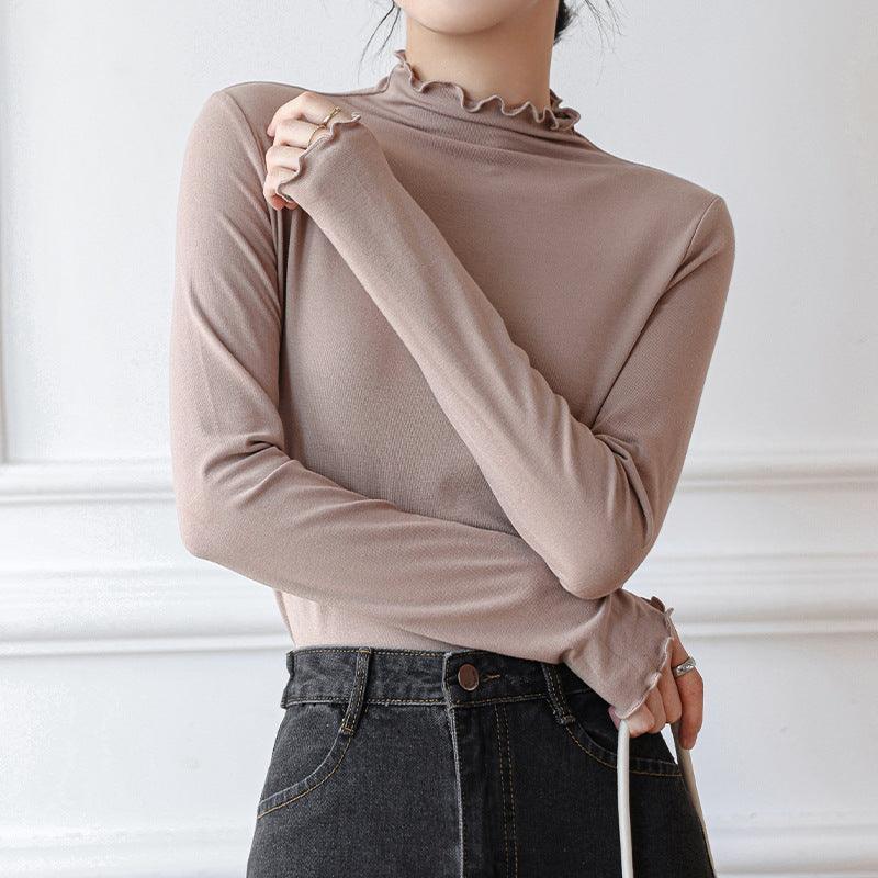 Adalyn Half Turtleneck Bottoming Spring Long Sleeved Tops - Vestir en Moda