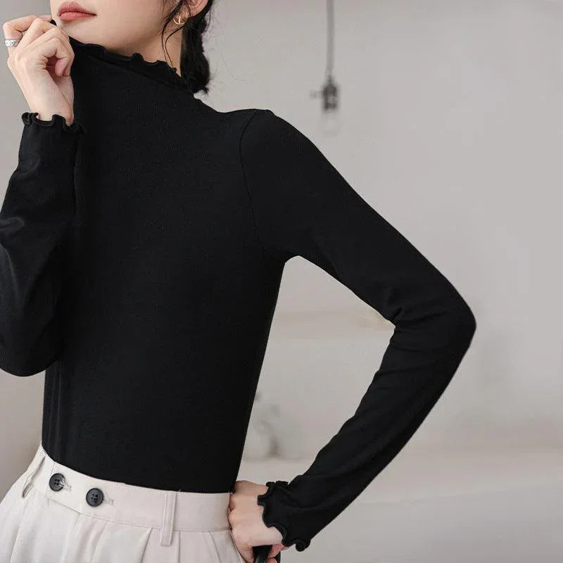 Adalyn Half Turtleneck Bottoming Spring Long Sleeved Tops - Vestir en Moda