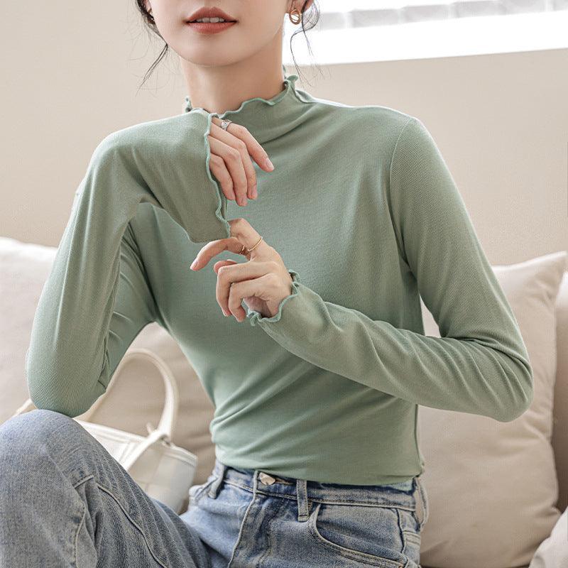 Adalyn Half Turtleneck Bottoming Spring Long Sleeved Tops - Vestir en Moda