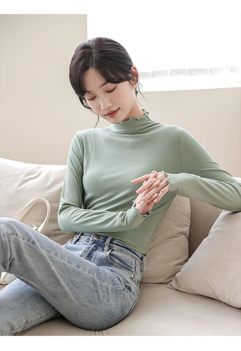 Adalyn Half Turtleneck Bottoming Spring Long Sleeved Tops - Vestir en Moda