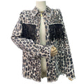 Adelaine Leopard Loose Cotton Animal Printed Jacket - Vestir en Moda