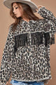 Adelaine Leopard Loose Cotton Animal Printed Jacket - Vestir en Moda