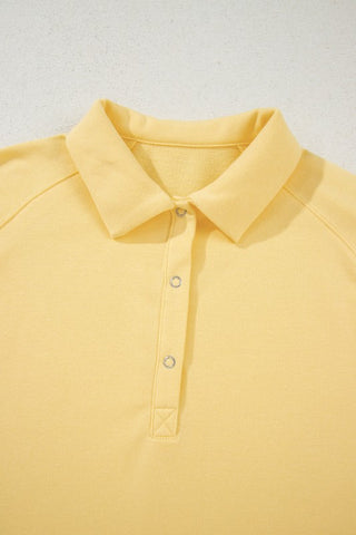 Sarah Solid Buttoned Collar Pullover Two Piece Sets