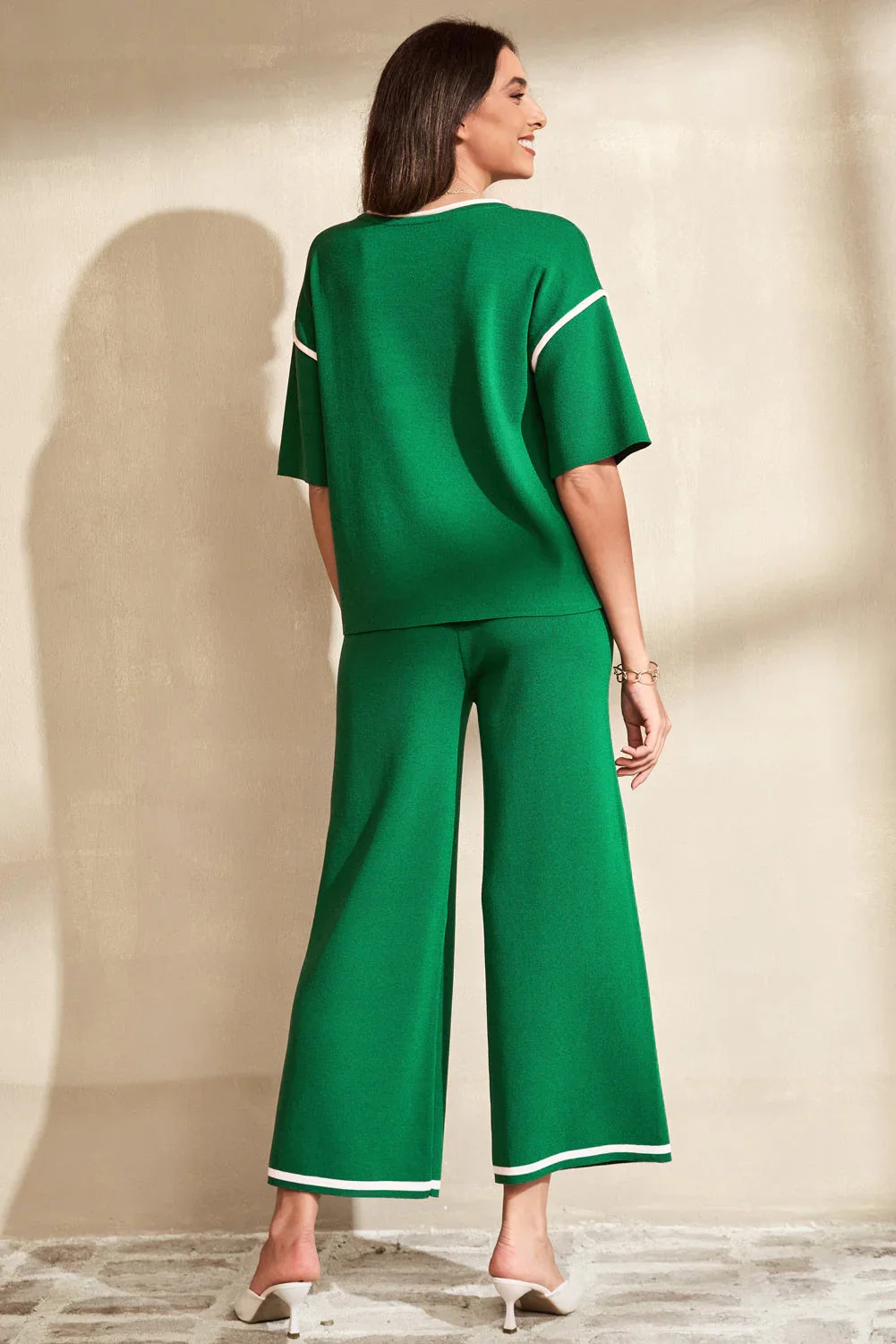 Wanda Contrast Trim and Drawstring Two Piece Set