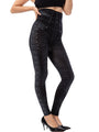 Ailani Solid Color High Waist Studded Waist Detail Pull On Leggings - Vestir en Moda