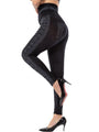 Ailani Solid Color High Waist Studded Waist Detail Pull On Leggings - Vestir en Moda