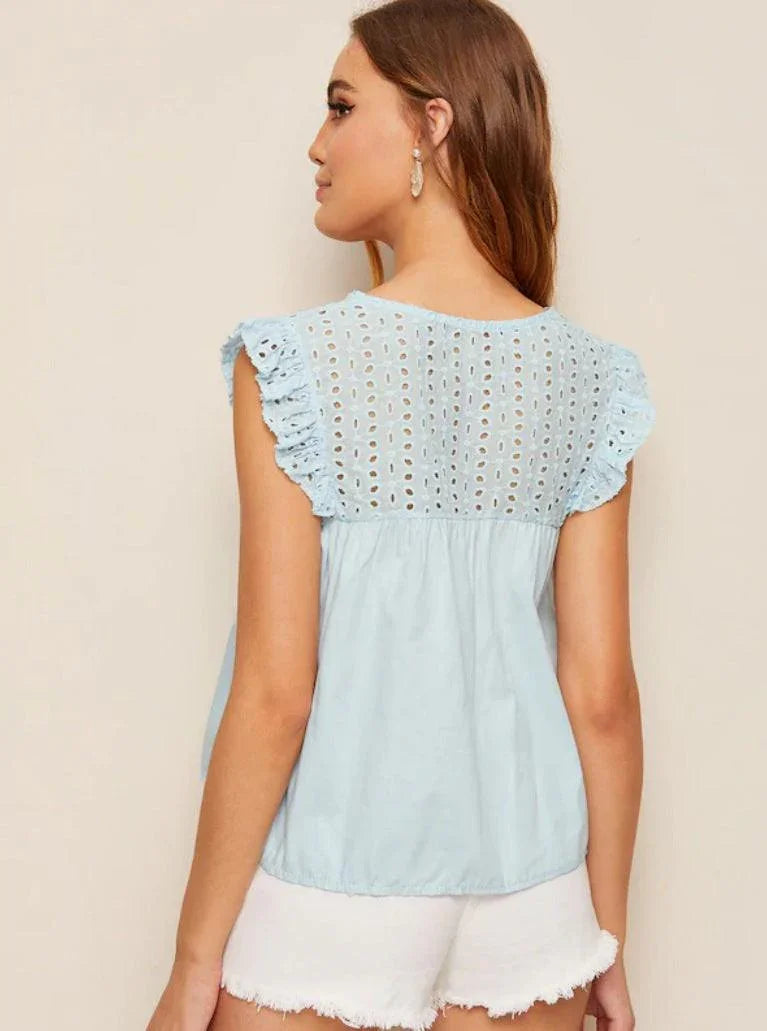 Alaia Spring Summer Hollow Out Cutout Embroidery Blouse - Vestir en Moda