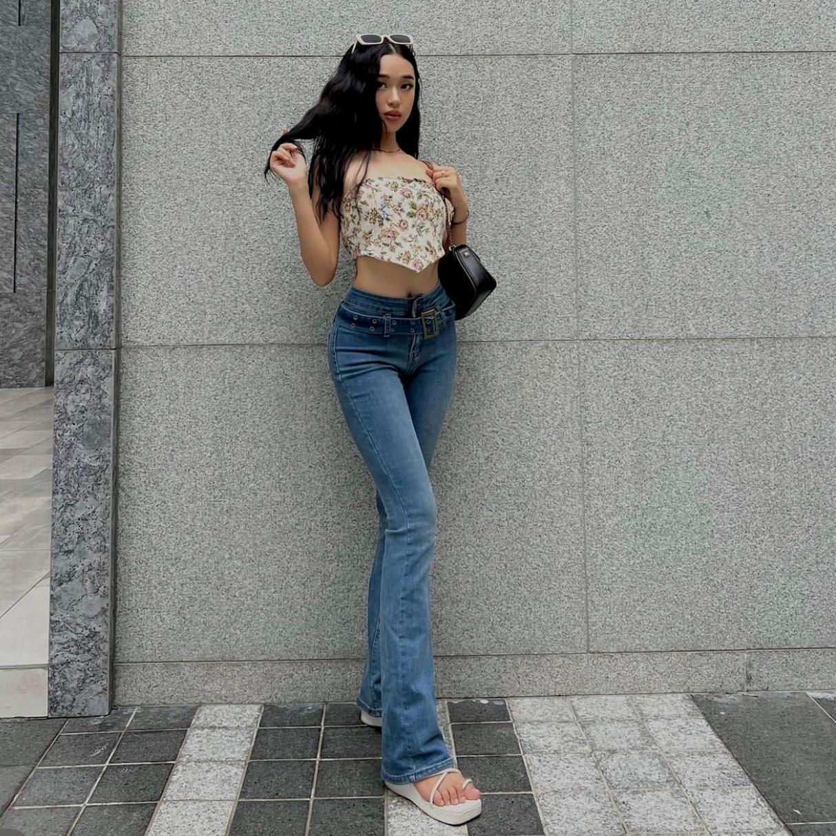 Alaina Stretch Jeans Graceful Slimming Belted Pocket Zipper Trousers - Vestir en Moda