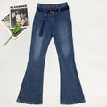 Alaina Stretch Jeans Graceful Slimming Belted Pocket Zipper Trousers - Vestir en Moda