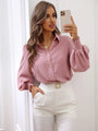Alanna Shirt Collared Lantern Sleeve Solid Color Shirt - Vestir en Moda