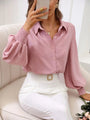 Alanna Shirt Collared Lantern Sleeve Solid Color Shirt - Vestir en Moda