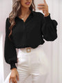 Alanna Shirt Collared Lantern Sleeve Solid Color Shirt - Vestir en Moda