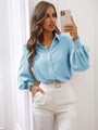 Alanna Shirt Collared Lantern Sleeve Solid Color Shirt - Vestir en Moda