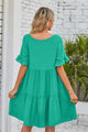 Alesha V-Neck Flounce Sleeve Tiered Dresses - Vestir en Moda
