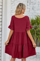 Alesha V-Neck Flounce Sleeve Tiered Dresses - Vestir en Moda