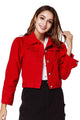 Alex Women Casual Red Jean High Quality Cotton Jacket - Vestir en Moda