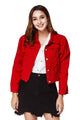 Alex Women Casual Red Jean High Quality Cotton Jacket - Vestir en Moda