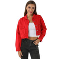 Alex Women Casual Red Jean High Quality Cotton Jacket - Vestir en Moda