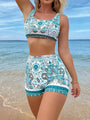 Alexa Printed Two Piece Bikini Crop With High Waist Swimming Wear - Vestir en Moda