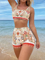 Alexa Printed Two Piece Bikini Crop With High Waist Swimming Wear - Vestir en Moda