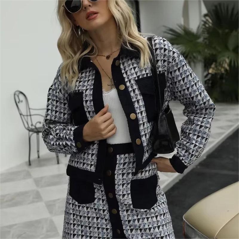 Ali Elegant Diamond Contrast Color Jacket - Vestir en Moda