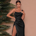 Alice One-Shoulder Split High Waist Mop Long Maxi Elegant Dress - Vestir en Moda