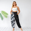 Alina Plus Size Trendy Ankle Tied Harem Summer Street Camouflage Pants - Vestir en Moda
