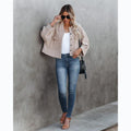 Alison Sexy Loose Solid Casual Shacket Winter Jacket - Vestir en Moda