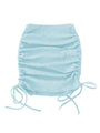 Alora Solid Color Ruched Drawstring High Waist Mini Skirt - Vestir en Moda