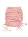 Alora Solid Color Ruched Drawstring High Waist Mini Skirt - Vestir en Moda