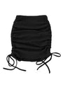 Alora Solid Color Ruched Drawstring High Waist Mini Skirt - Vestir en Moda