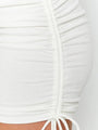 Alora Solid Color Ruched Drawstring High Waist Mini Skirt - Vestir en Moda