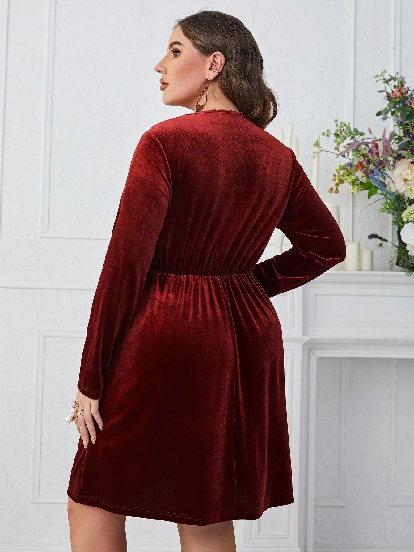 Altagracia V neck Gradient Mop Elegant Dress - Vestir en Moda