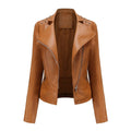 Amalia Regular Beading Zipper Faux Leather Jacket - Vestir en Moda