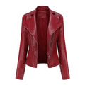 Amalia Regular Beading Zipper Faux Leather Jacket - Vestir en Moda