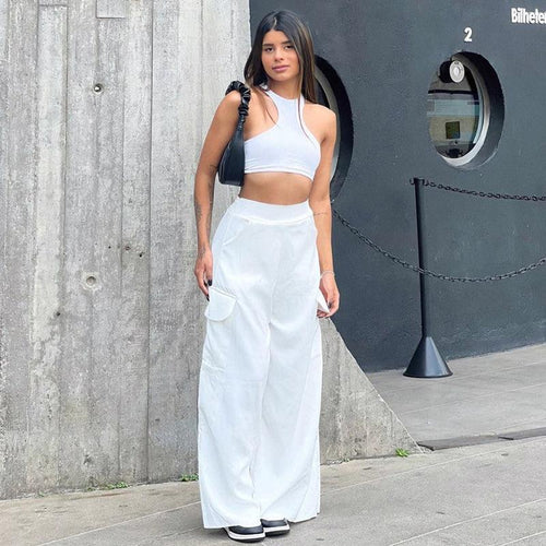 Amalia Versatile Casual Spicy Girl Straight Leg Wide Pants - Vestir en Moda