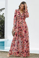 Amanda Frill Trim Flounce Sleeve Plunge Maxi Dresses - Vestir en Moda