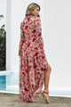 Amanda Frill Trim Flounce Sleeve Plunge Maxi Dresses - Vestir en Moda
