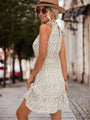 Amara Floral Frill Trim Keyhole Sleeveless Dresses - Vestir en Moda