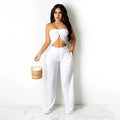 Amari Bow Suspenders Tube Solid Color Sexy Two Piece Suit - Vestir en Moda