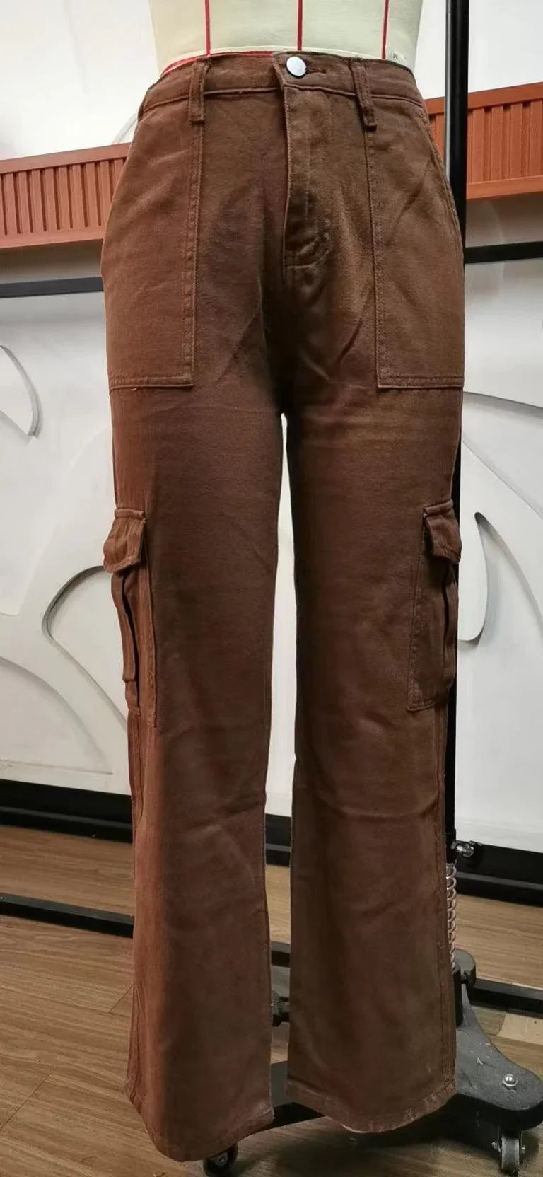 Amaya Semi Elastic Design Personality Work Clothes Loose Trousers - Vestir en Moda