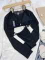Amiyah Thong Solid Glitter Three-Piece Swimwear - Vestir en Moda