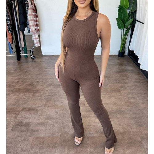 Ana Comfortable Sleeveless Zipper Micro Pull Jumpsuit - Vestir en Moda