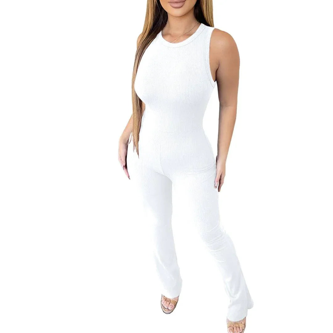 Ana Comfortable Sleeveless Zipper Micro Pull Jumpsuit