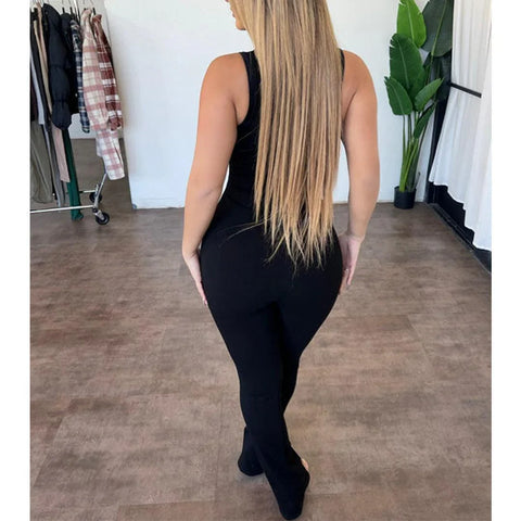 Ana Comfortable Sleeveless Zipper Micro Pull Jumpsuit