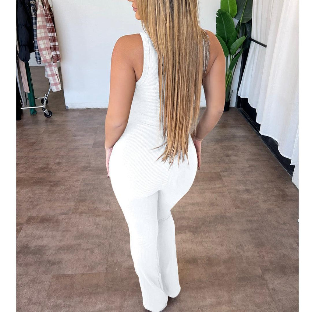 Ana Comfortable Sleeveless Zipper Micro Pull Jumpsuit - Vestir en Moda