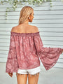 Angela off Shoulder Long Sleeve Chiffon Blouse - Vestir en Moda